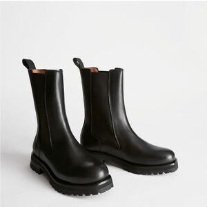 & other stories leather chelsea boots